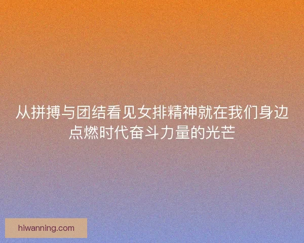 从拼搏与团结看见女排精神就在我们身边点燃时代奋斗力量的光芒
